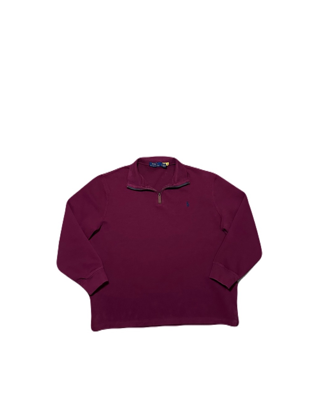 Polo Ralph Lauren Quarter Zip Pullover Mens XL Burgundy Estate Rib Sweater